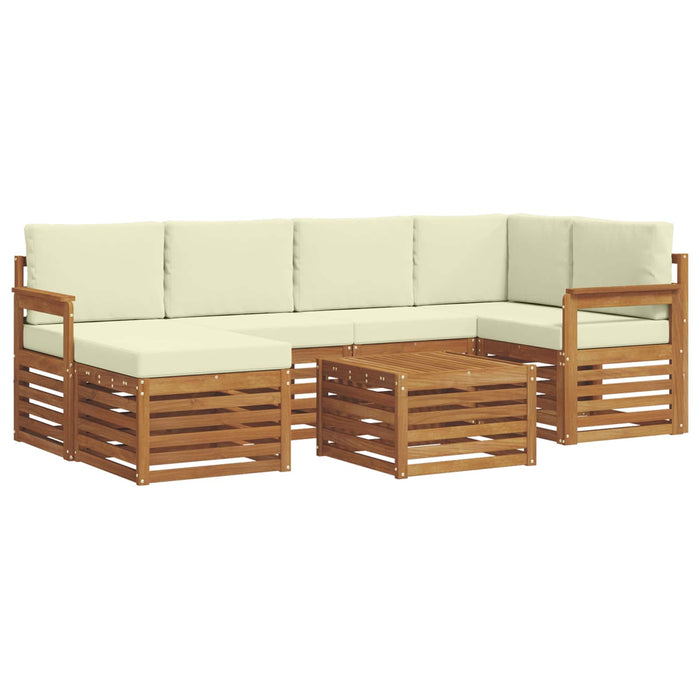 Seturi de canapele 7 pcs Natural și Crem Lemn Solid de Acacia - WALTI WALTI