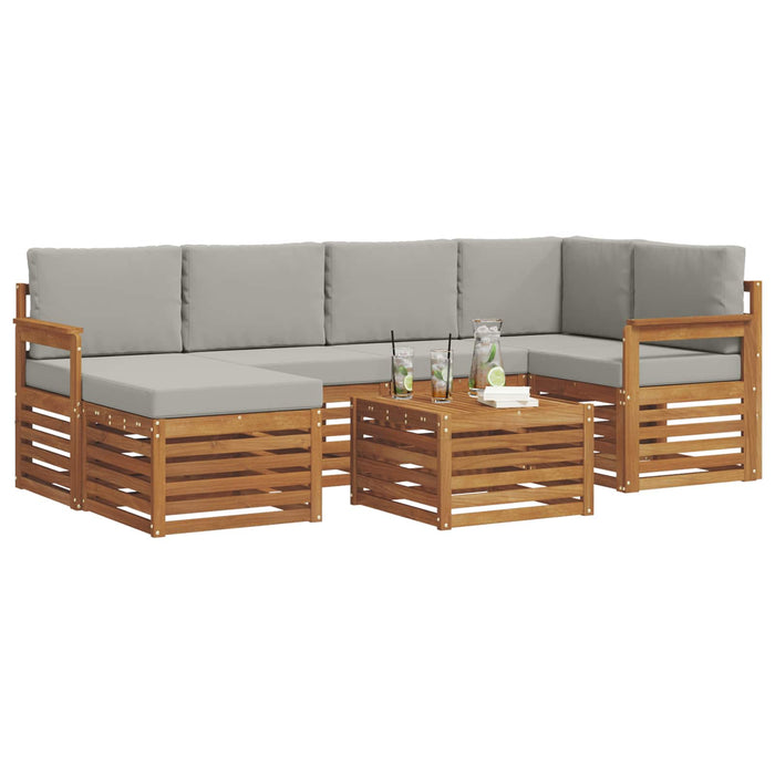 Seturi de canapele cu pernă 7 pcs Gri natural și deschis - WALTI WALTI