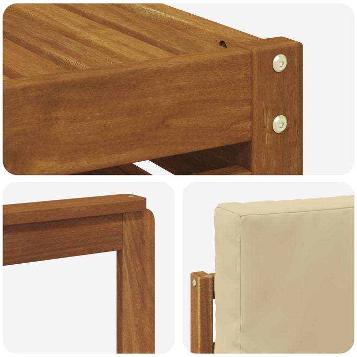 Seturi de canapele 7 pcs Natural și Bej Lemn Solid de Acacia - WALTI WALTI