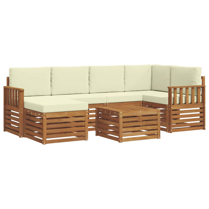 Seturi de canapele 7 pcs Natural și Crem Lemn Solid de Acacia - WALTI WALTI