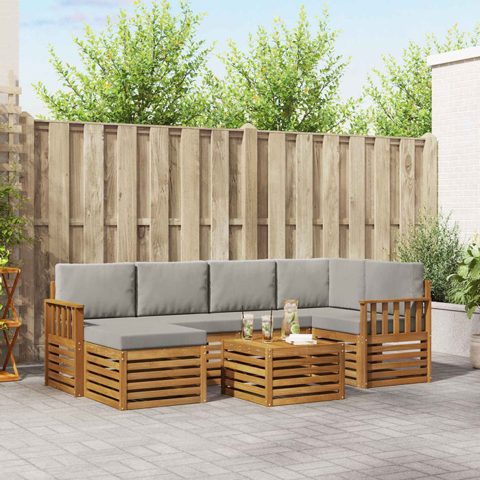 Seturi de canapele cu pernă 7 pcs Gri natural și deschis - WALTI WALTI