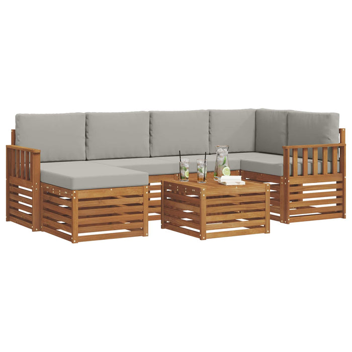 Seturi de canapele cu pernă 7 pcs Gri natural și deschis - WALTI WALTI