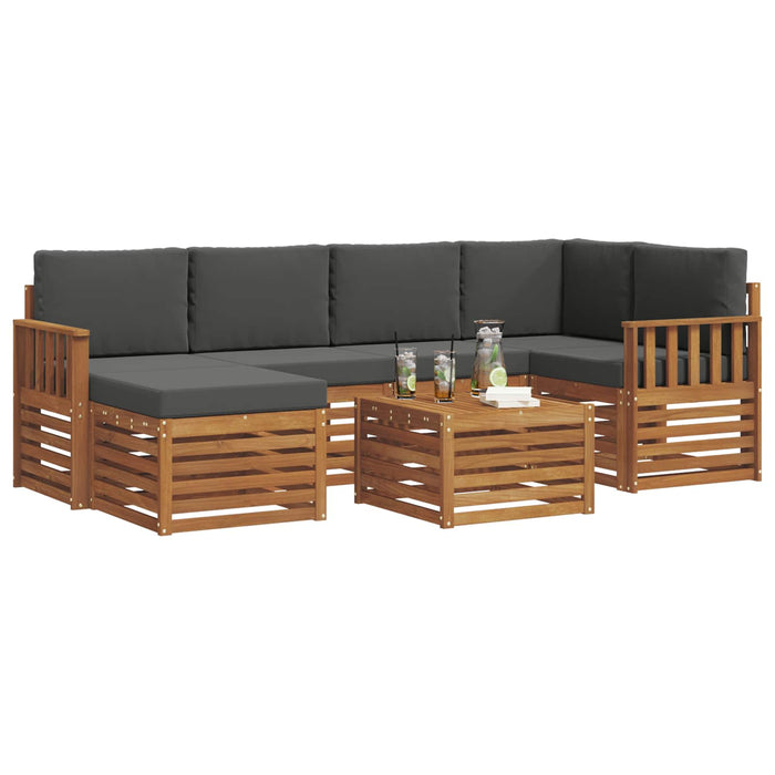 Seturi de canapele cu pernă 7 pcs Natural și Antracit - WALTI WALTI