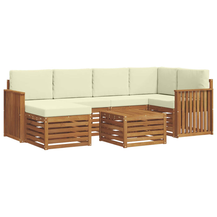 Seturi de canapele 7 pcs Natural și Crem Lemn Solid de Acacia - WALTI WALTI
