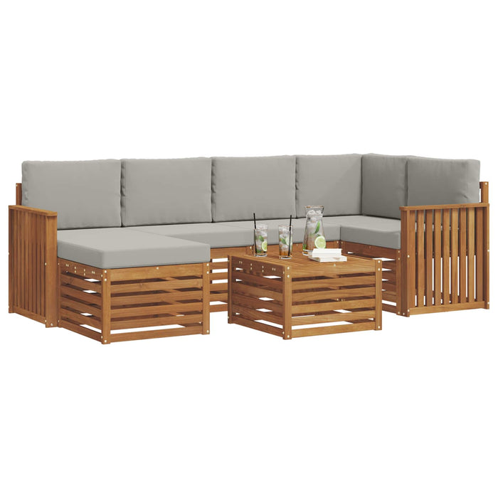 Seturi de canapele cu pernă 7 pcs Gri natural și deschis - WALTI WALTI
