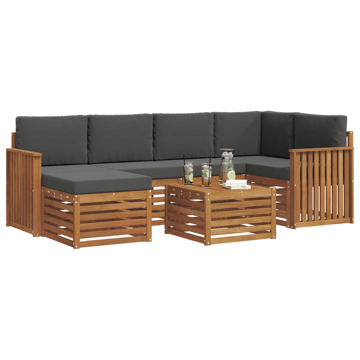 Seturi de canapele cu pernă 7 pcs Natural și Antracit - WALTI WALTI