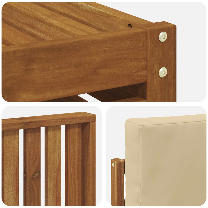 Seturi de canapele 7 pcs Natural și Bej Lemn Solid de Acacia - WALTI WALTI