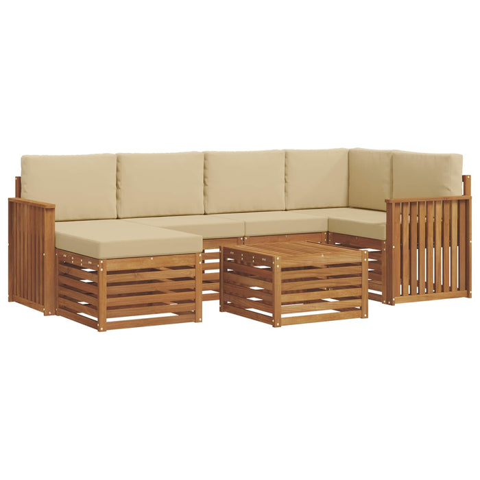 Seturi de canapele 7 pcs Natural și Bej Lemn Solid de Acacia - WALTI WALTI