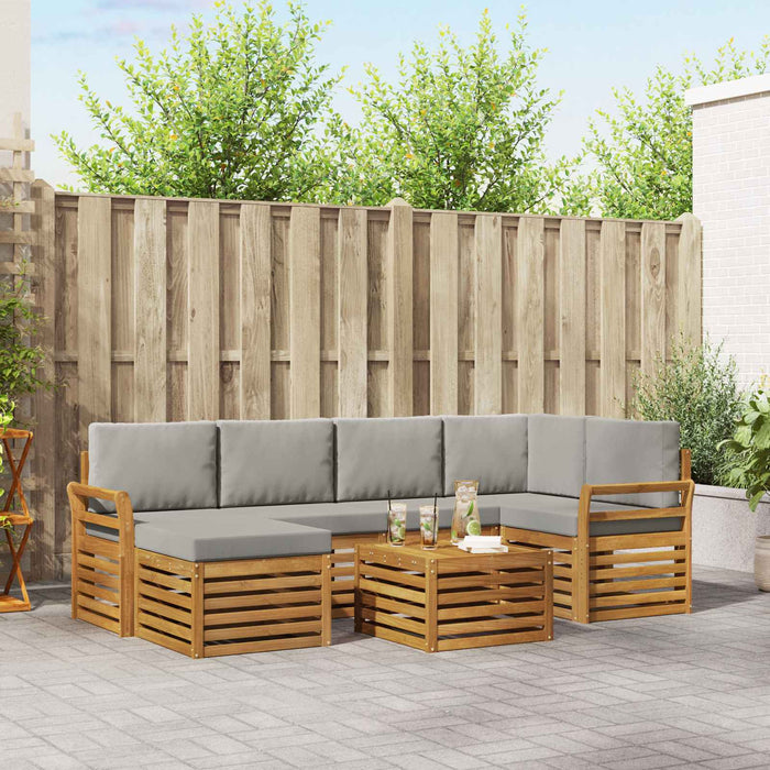 Seturi de canapele cu pernă 7 pcs Gri natural și deschis - WALTI WALTI