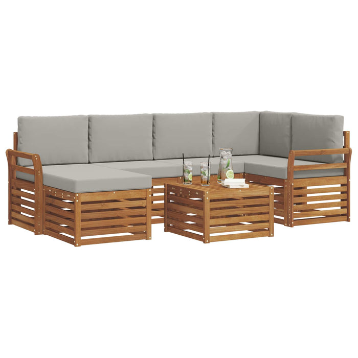 Seturi de canapele cu pernă 7 pcs Gri natural și deschis - WALTI WALTI