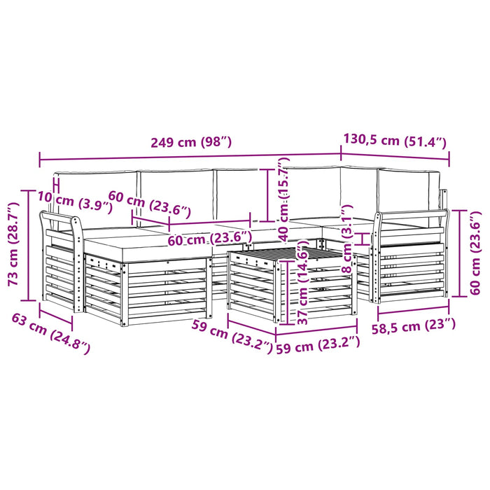 Seturi de canapele cu pernă 7 pcs Gri natural și deschis - WALTI WALTI
