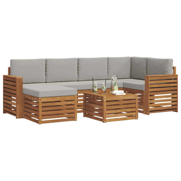 Seturi de canapele cu pernă 7 pcs Gri natural și deschis - WALTI WALTI