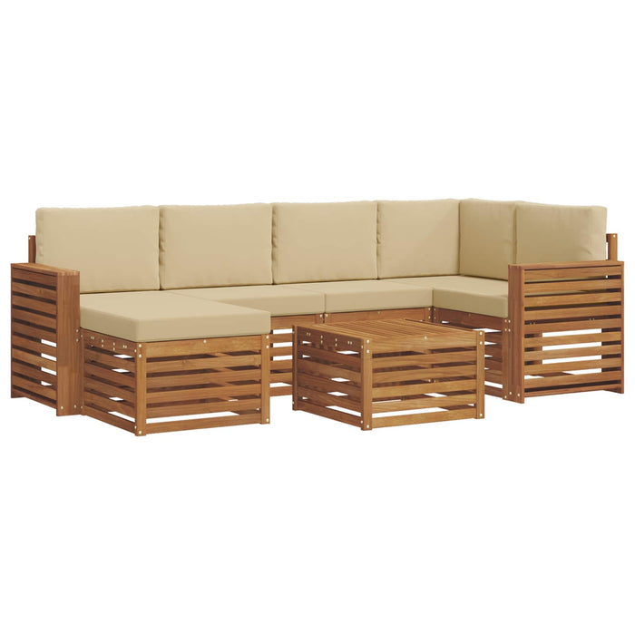 Seturi de canapele 7 pcs Natural și Bej Lemn Solid de Acacia - WALTI WALTI