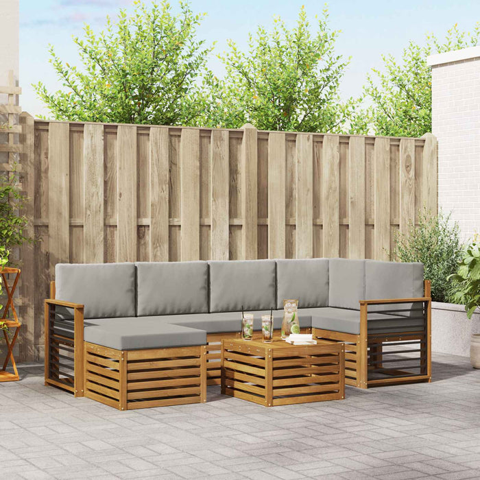 Seturi de canapele cu pernă 7 pcs Gri natural și deschis - WALTI WALTI