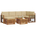 Seturi de canapele 7 pcs Natural și Bej Lemn Solid de Acacia - WALTI WALTI