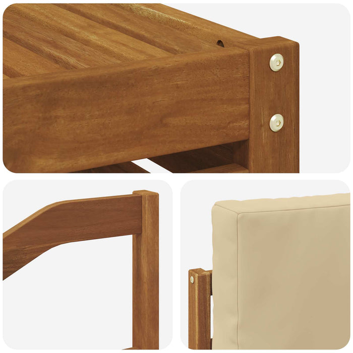 Seturi de canapele 7 pcs Natural și Bej Lemn Solid de Acacia - WALTI WALTI
