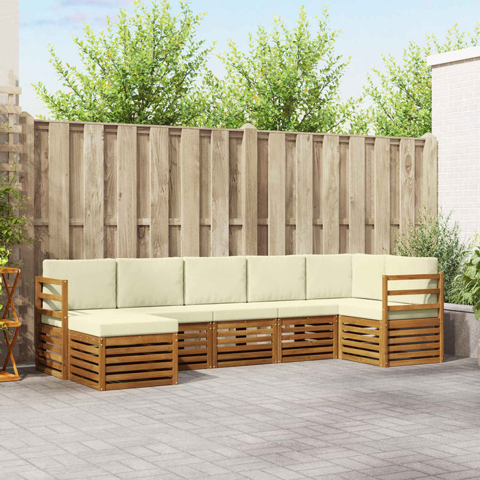 Set canapea sectională cu pernă 7 pcs Natural și Crem - WALTI WALTI