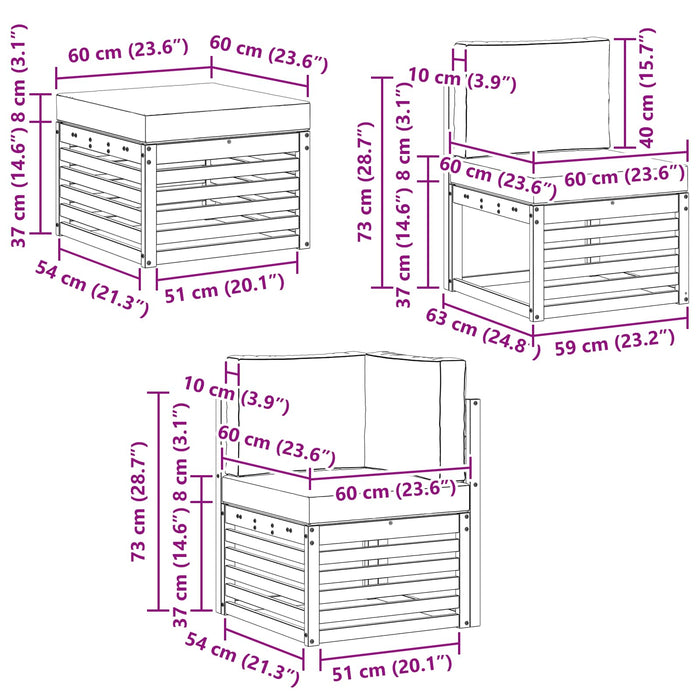 Set canapea sectională cu pernă 7 pcs Natural și Antracit - WALTI WALTI