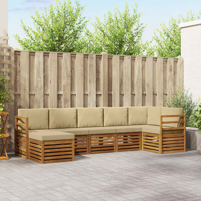 Set canapea sectională cu pernă 7 pcs Natural și Bej - WALTI WALTI