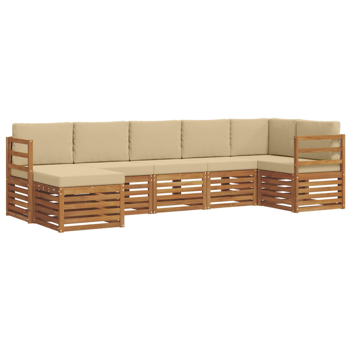 Set canapea sectională cu pernă 7 pcs Natural și Bej - WALTI WALTI