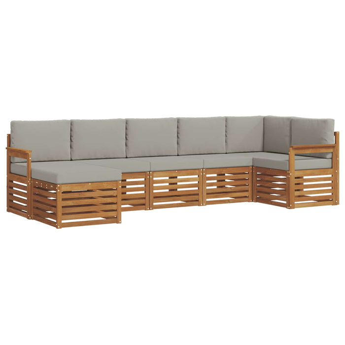 Set canapea sectională cu pernă 7 pcs Gri natural și deschis - WALTI WALTI