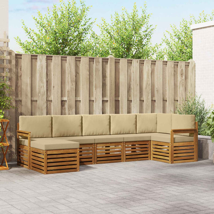 Set canapea sectională cu pernă 7 pcs Natural și Bej - WALTI WALTI