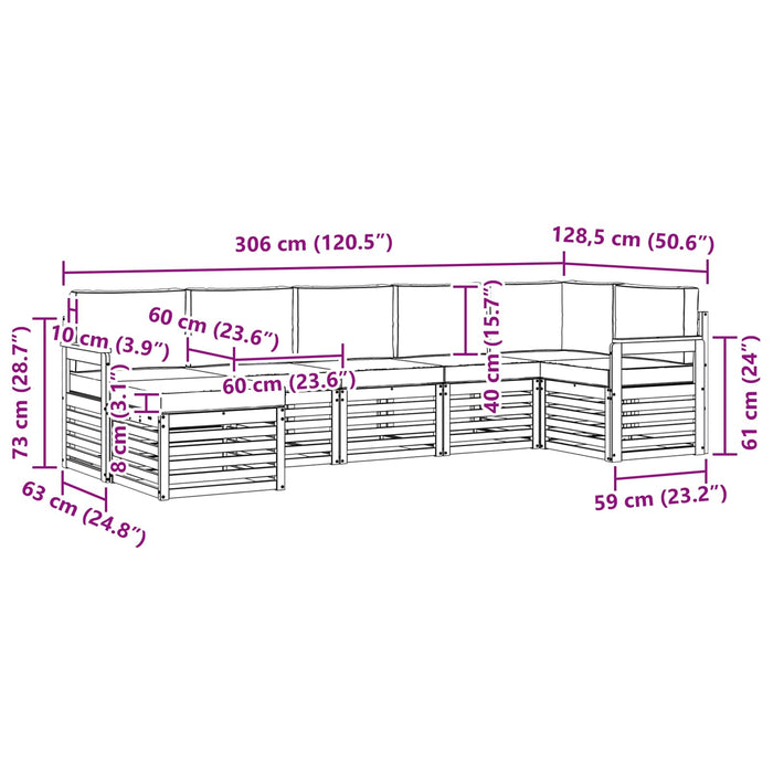 Set canapea sectională cu pernă 7 pcs Natural și Bej - WALTI WALTI