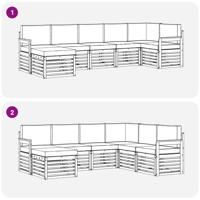 Set canapea sectională cu pernă 7 pcs Natural și Bej - WALTI WALTI