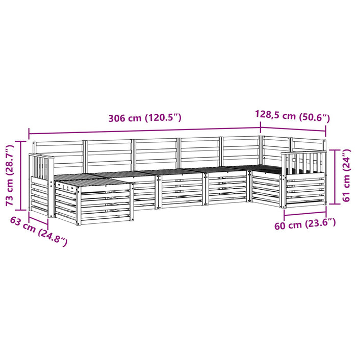 Set canapea sectională 7 pcs natural - WALTI WALTI