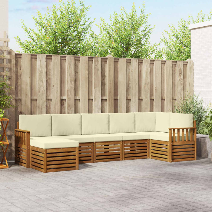 Set canapea sectională cu pernă 7 pcs Natural și Crem - WALTI WALTI