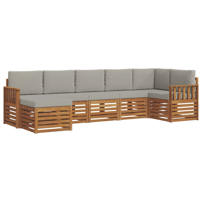 Set canapea sectională cu pernă 7 pcs Gri natural și deschis - WALTI WALTI
