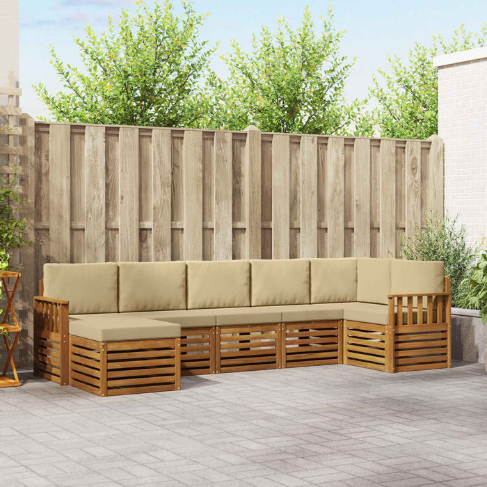 Set canapea sectională cu pernă 7 pcs Natural și Bej - WALTI WALTI