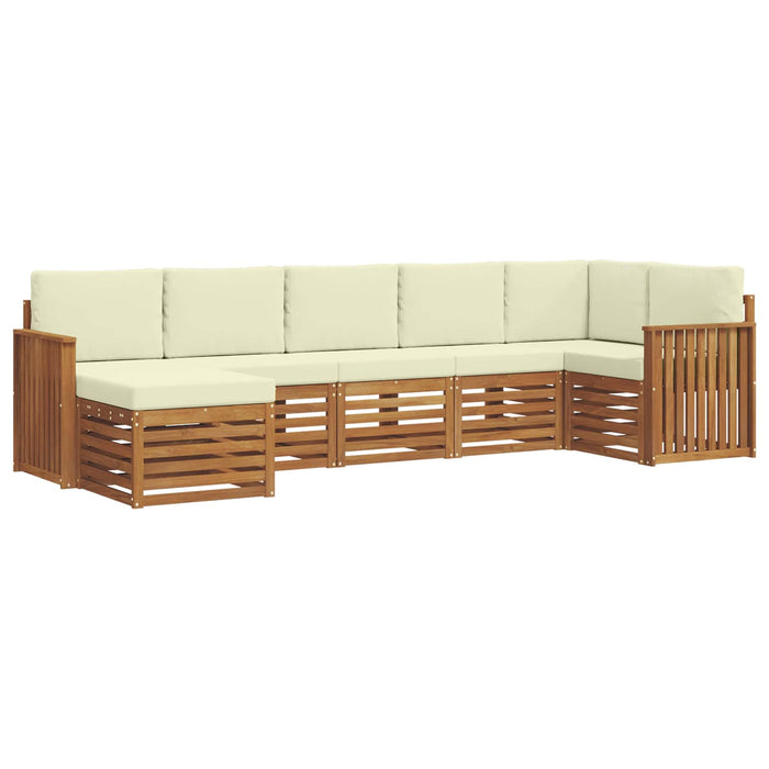 Set canapea sectională cu pernă 7 pcs Natural și Crem - WALTI WALTI