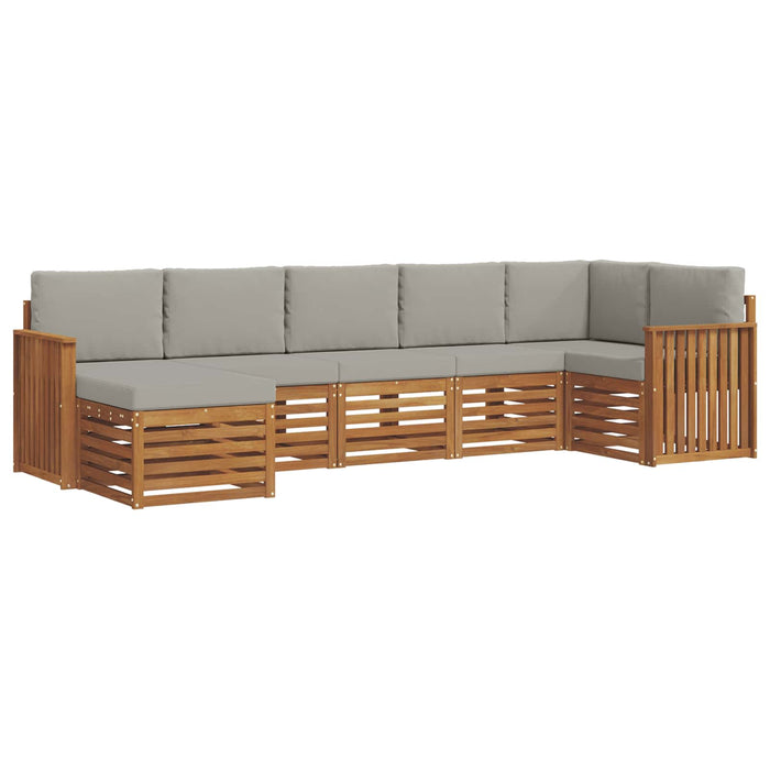Set canapea sectională cu pernă 7 pcs Gri natural și deschis - WALTI WALTI