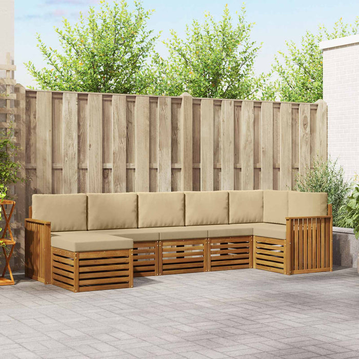 Set canapea sectională cu pernă 7 pcs Natural și Bej - WALTI WALTI