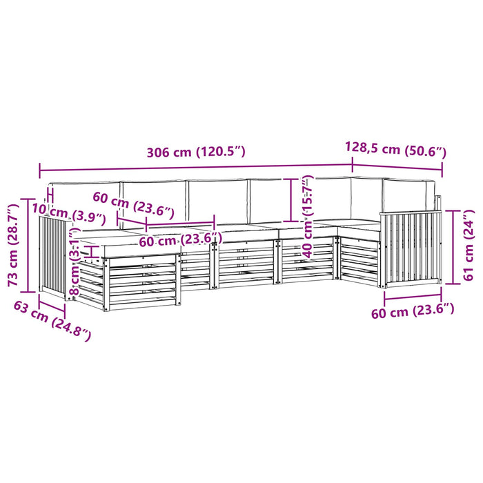 Set canapea sectională cu pernă 7 pcs Natural și Bej - WALTI WALTI