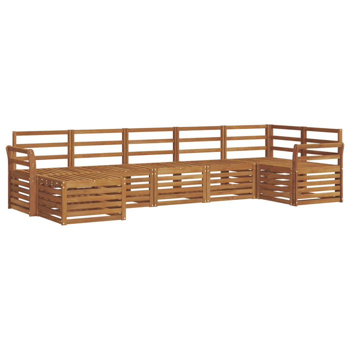 Set canapea sectională 7 pcs natural Lemn Solid de Acacia - WALTI WALTI