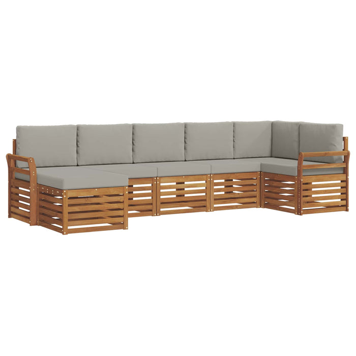 Set canapea sectională cu pernă 7 pcs Gri natural și deschis - WALTI WALTI