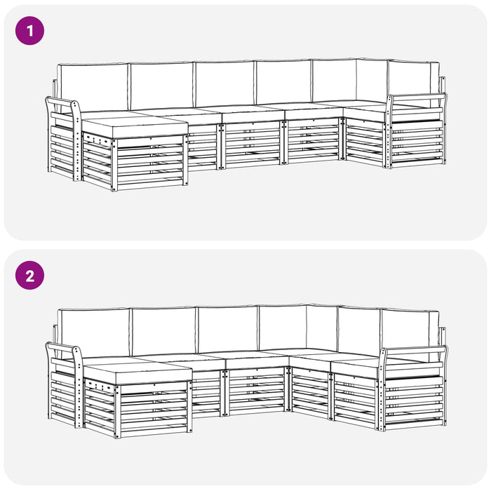 Set canapea sectională cu pernă 7 pcs Natural și Antracit - WALTI WALTI