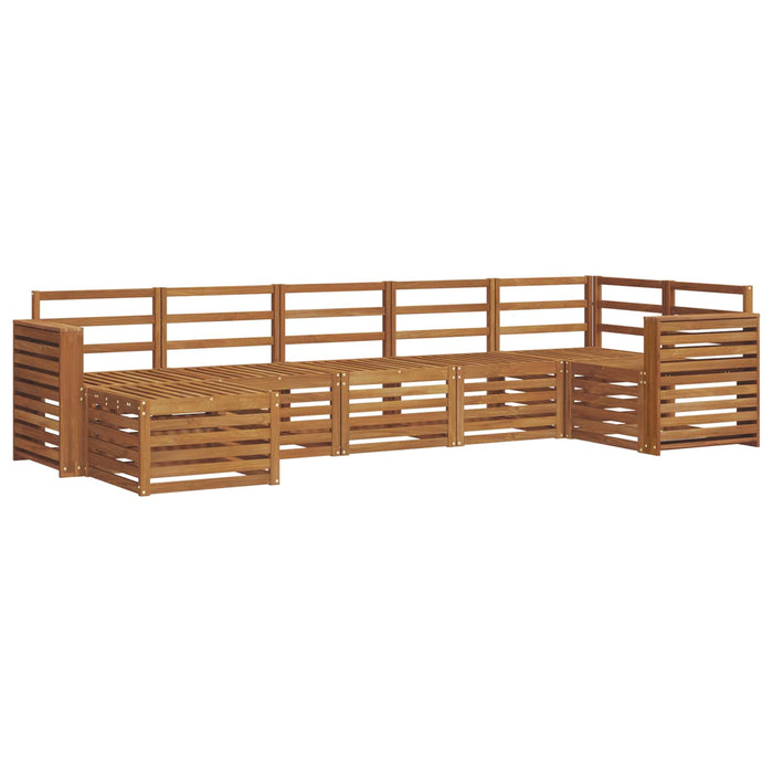 Set canapea sectională 7 pcs natural Lemn Solid de Acacia - WALTI WALTI