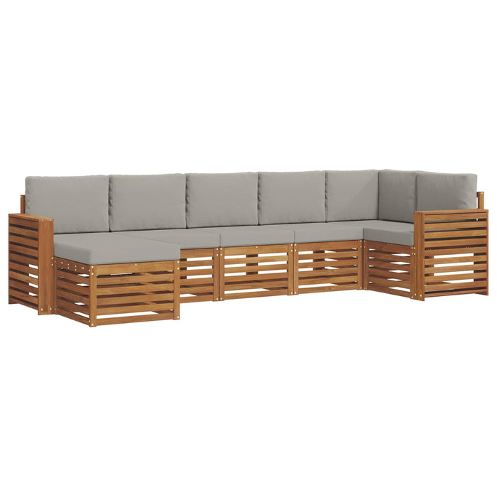 Set canapea sectională cu pernă 7 pcs Gri natural și deschis - WALTI WALTI