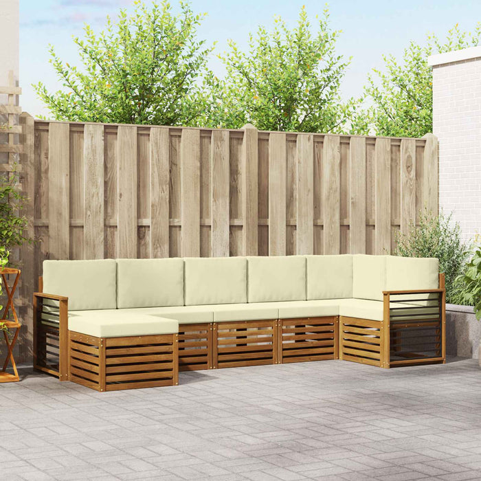 Set canapea sectională cu pernă 7 pcs Natural și Crem - WALTI WALTI