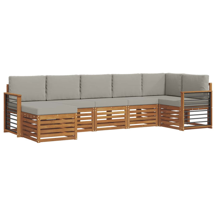 Set canapea sectională cu pernă 7 pcs Gri natural și deschis - WALTI WALTI