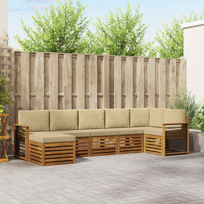 Set canapea sectională cu pernă 7 pcs Natural și Bej - WALTI WALTI