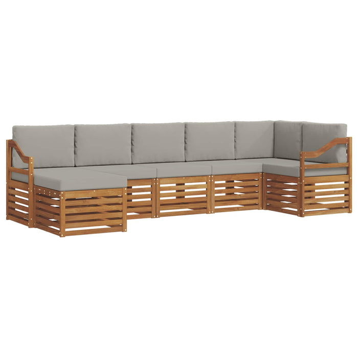 Set canapea sectională cu pernă 7 pcs Gri natural și deschis - WALTI WALTI
