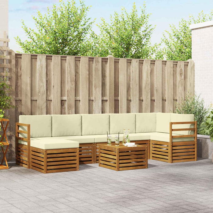 Set de canapele de exterior cu pernă 8 pcs Natural și Crem - WALTI WALTI