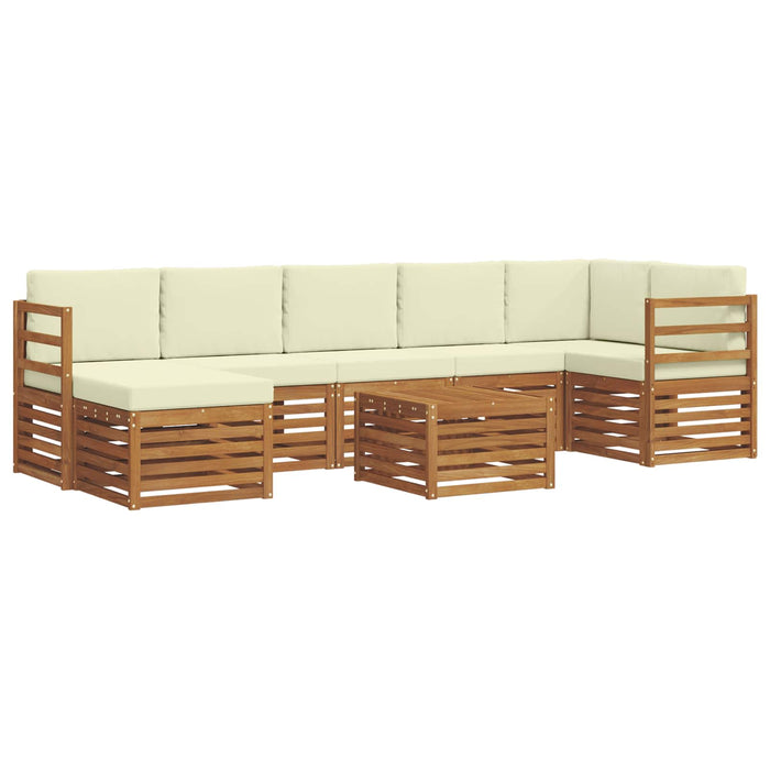 Set de canapele de exterior cu pernă 8 pcs Natural și Crem - WALTI WALTI