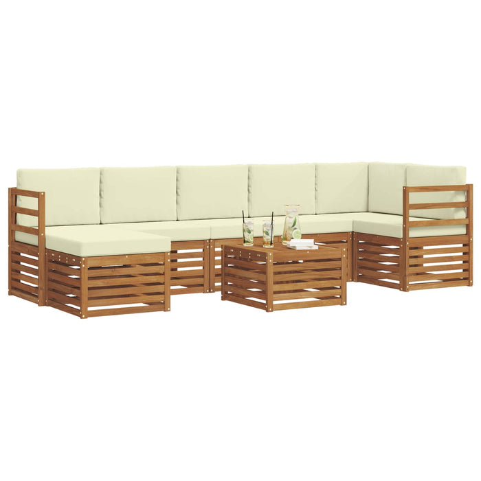 Set de canapele de exterior cu pernă 8 pcs Natural și Crem - WALTI WALTI