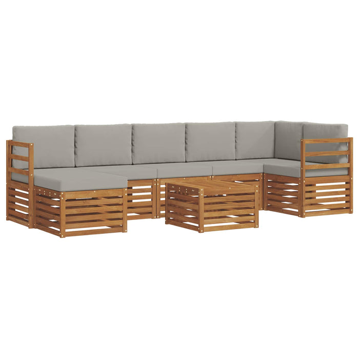 Set de canapele de exterior 8 pcs Gri natural și deschis - WALTI WALTI