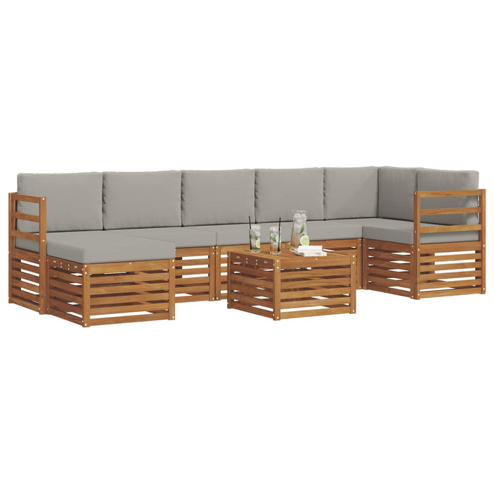 Set de canapele de exterior 8 pcs Gri natural și deschis - WALTI WALTI